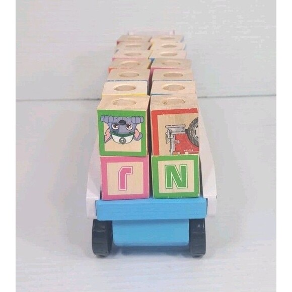 Melissa & Doug PAW Patrol Wooden ABC Block Truck w/ Blocks Toddler Learning Toy - Picture 4 of 4